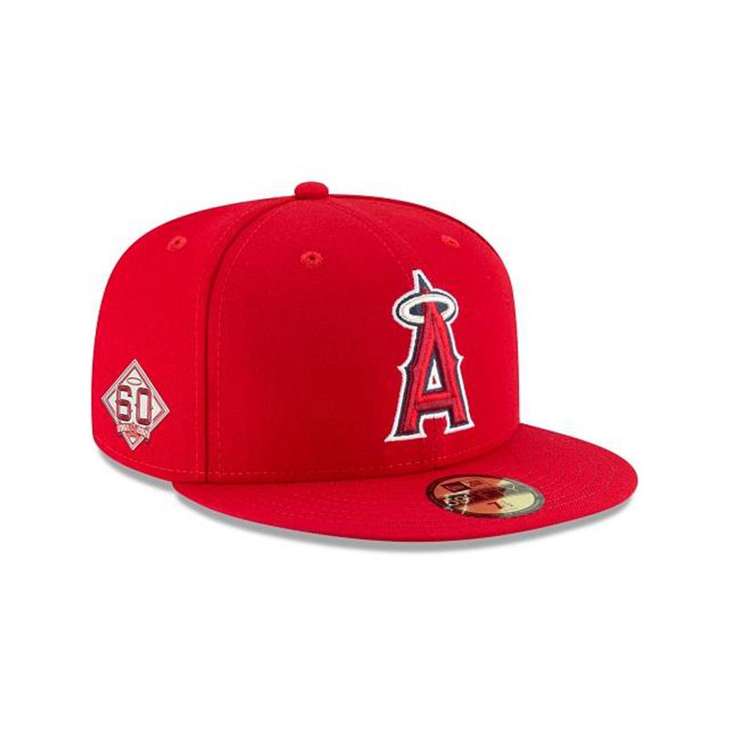 MLB Los Angeles Angels 60th Anniversary Authentic Collection 59Fifty Fitted (STT9176) - Red New Era Caps